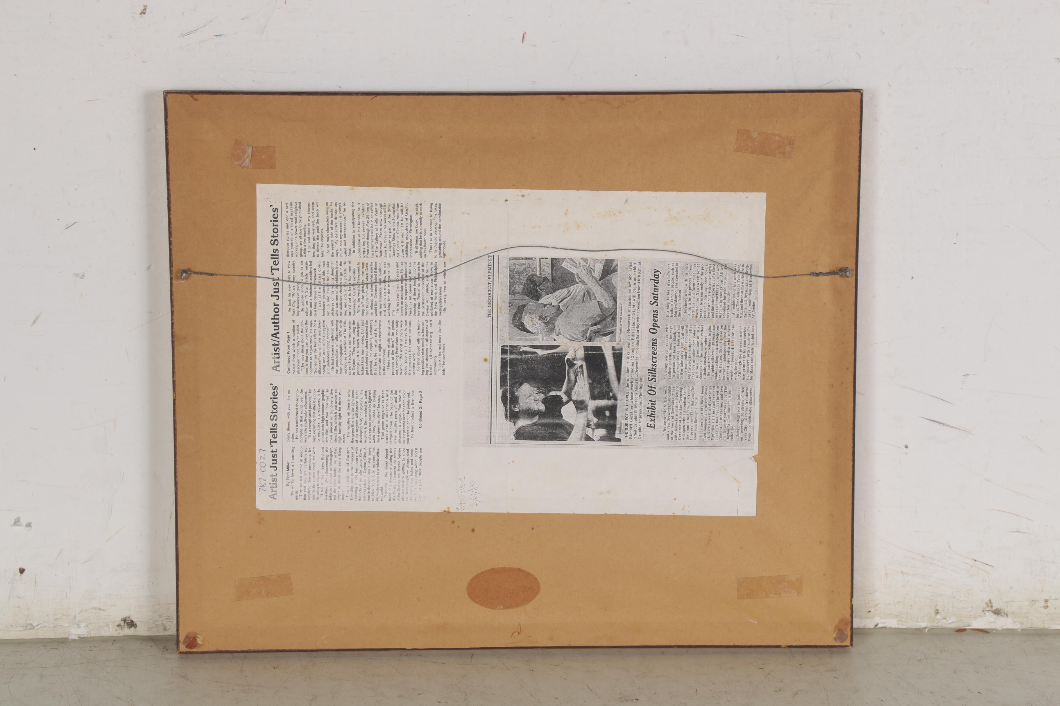 Richard Gerstner Figural Ink Illustration of a Market, 1982