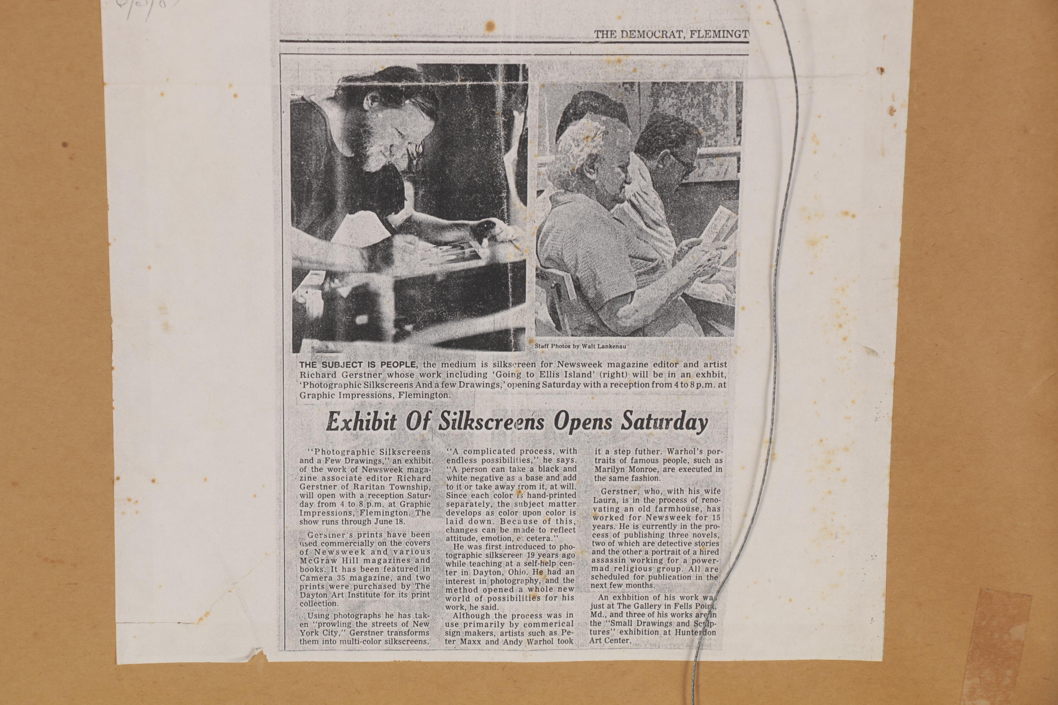 Richard Gerstner Figural Ink Illustration of a Market, 1982