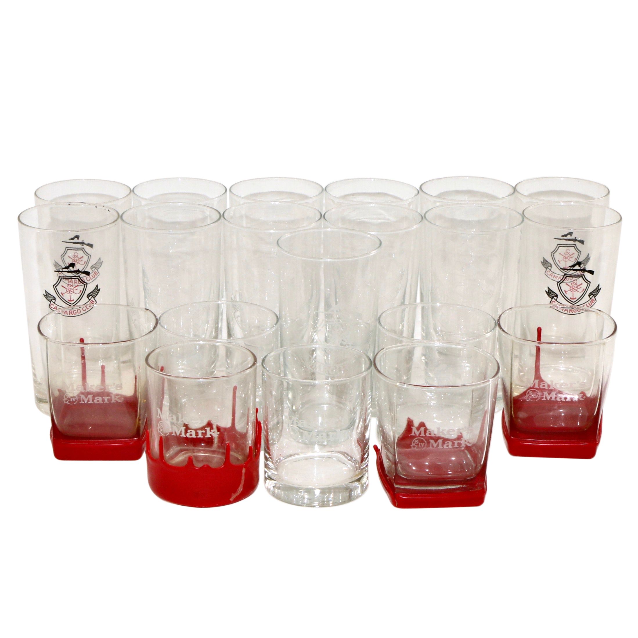 Camargo Club Highball Glasses and Maker's Mark Old Fashioned Glass Barware