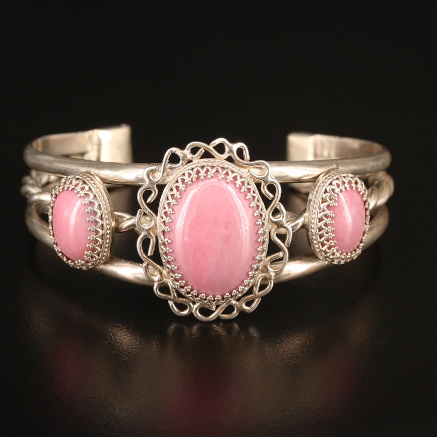 Sterling Silver Rhodonite Cuff