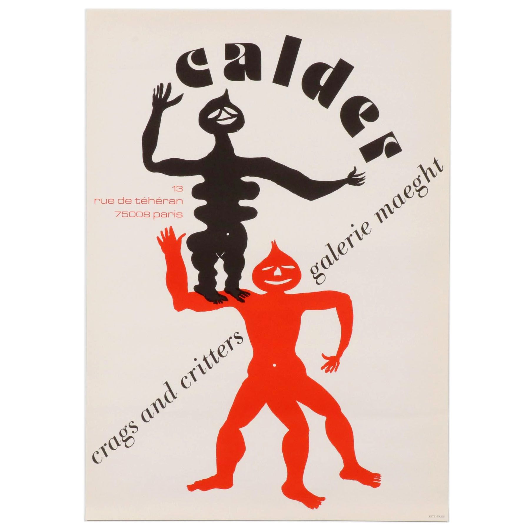 Poster after Alexander Calder Gallery Show "Crags and Critters"