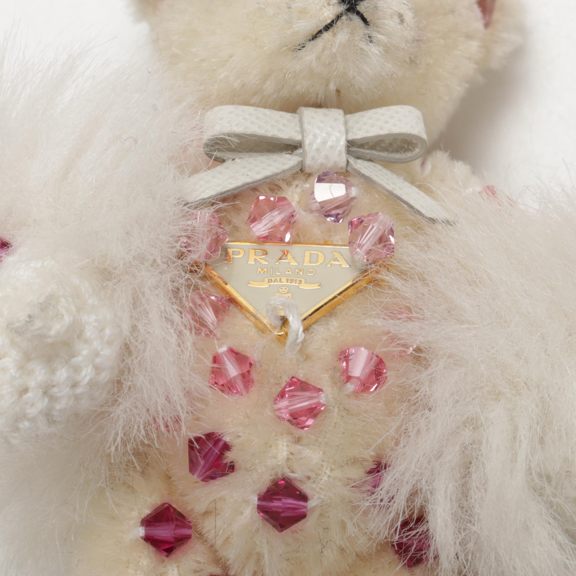 Prada Teddy Bear Keychain in Mohair