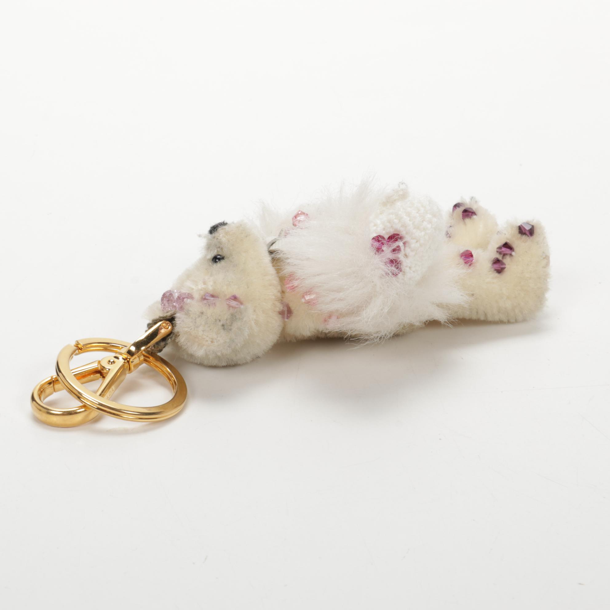 Prada Teddy Bear Keychain in Mohair