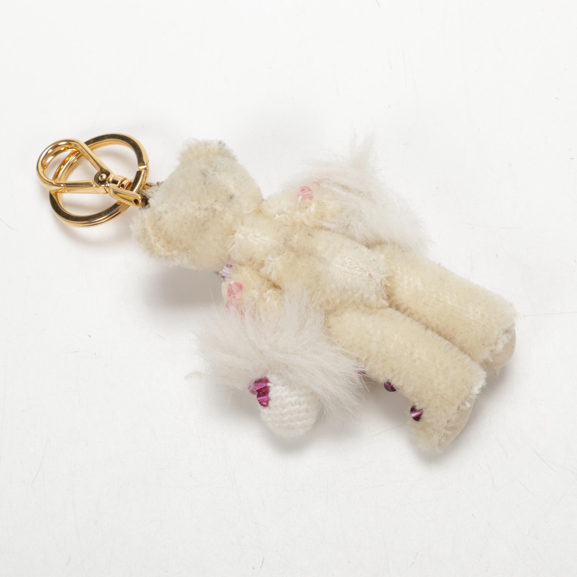 Prada Teddy Bear Keychain in Mohair