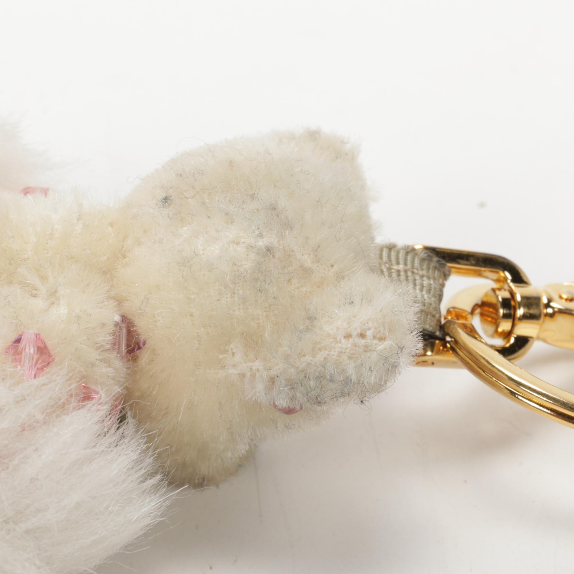Prada Teddy Bear Keychain in Mohair