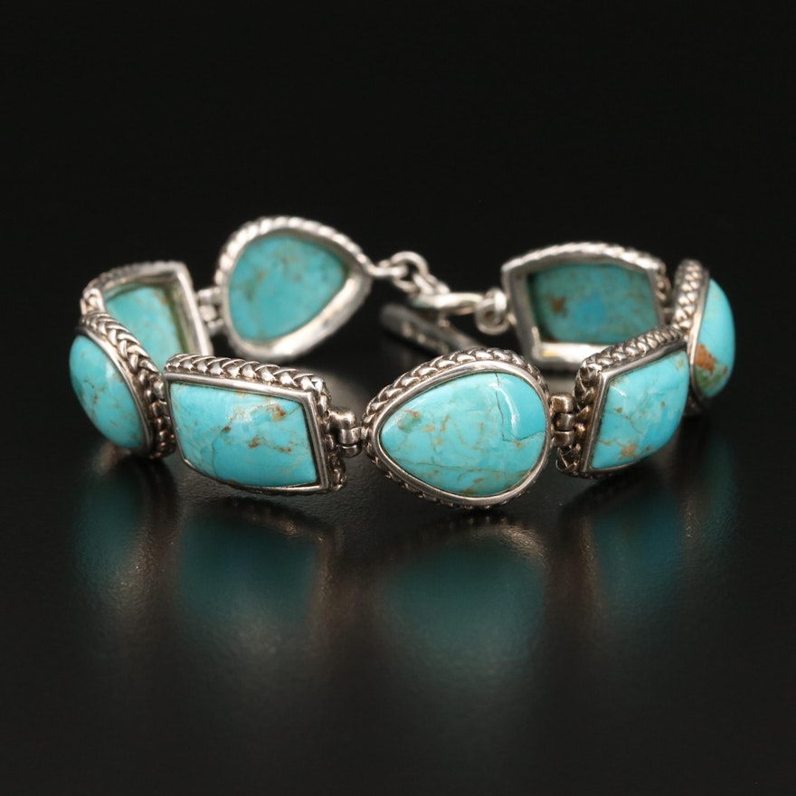 Barse Sterling Bracelet with Faux Turquoise
