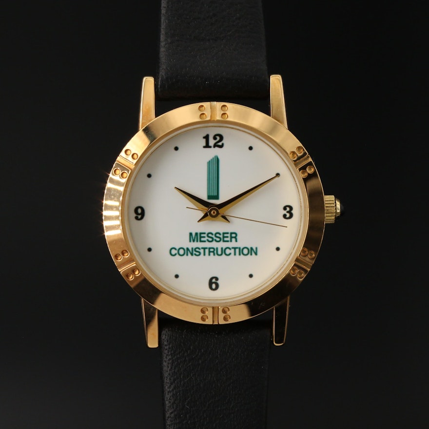 Messer Construction Gold Tone Novelty Wristwatch