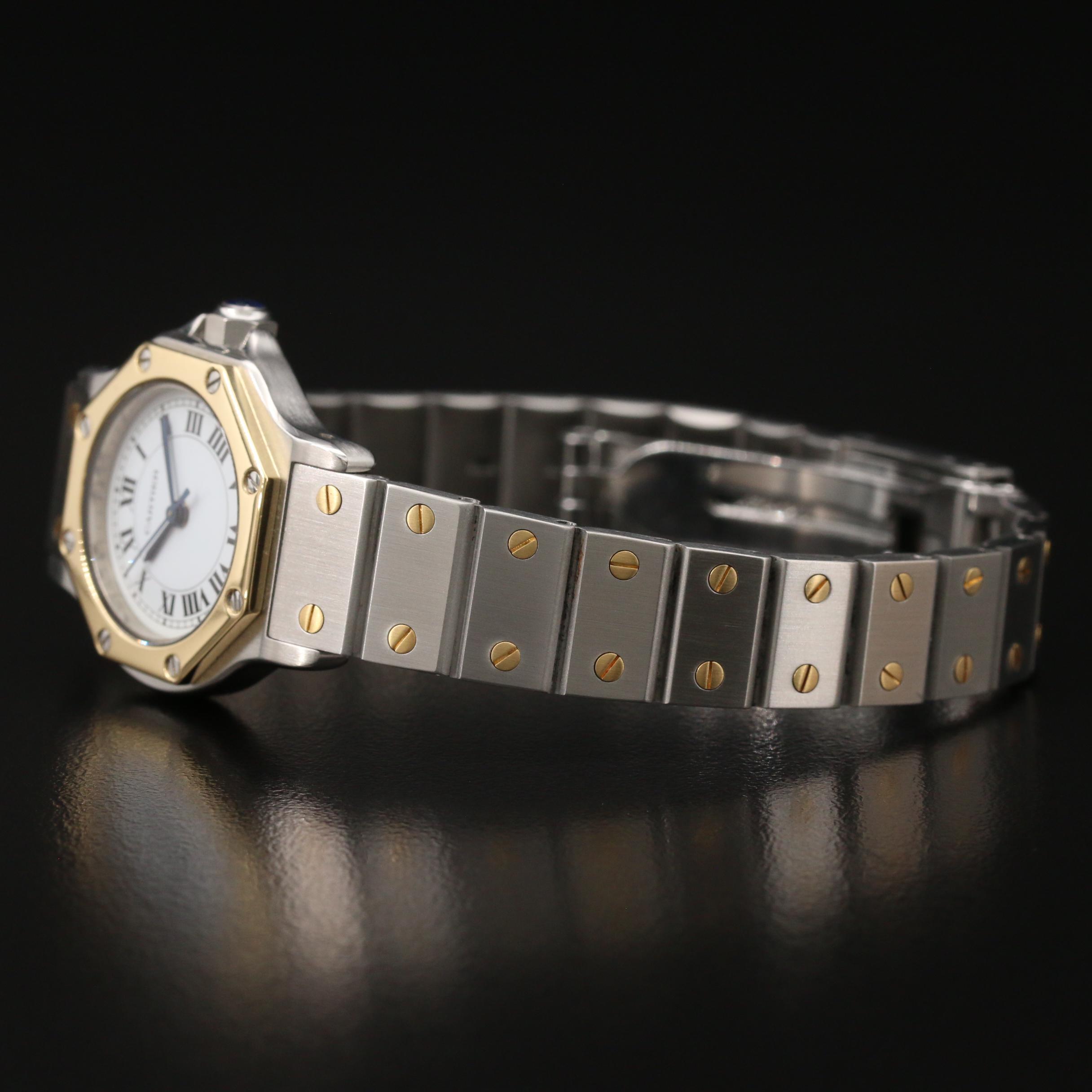 Vintage Cartier Santos Ronde 18K and Stainless Steel Automatic Watch