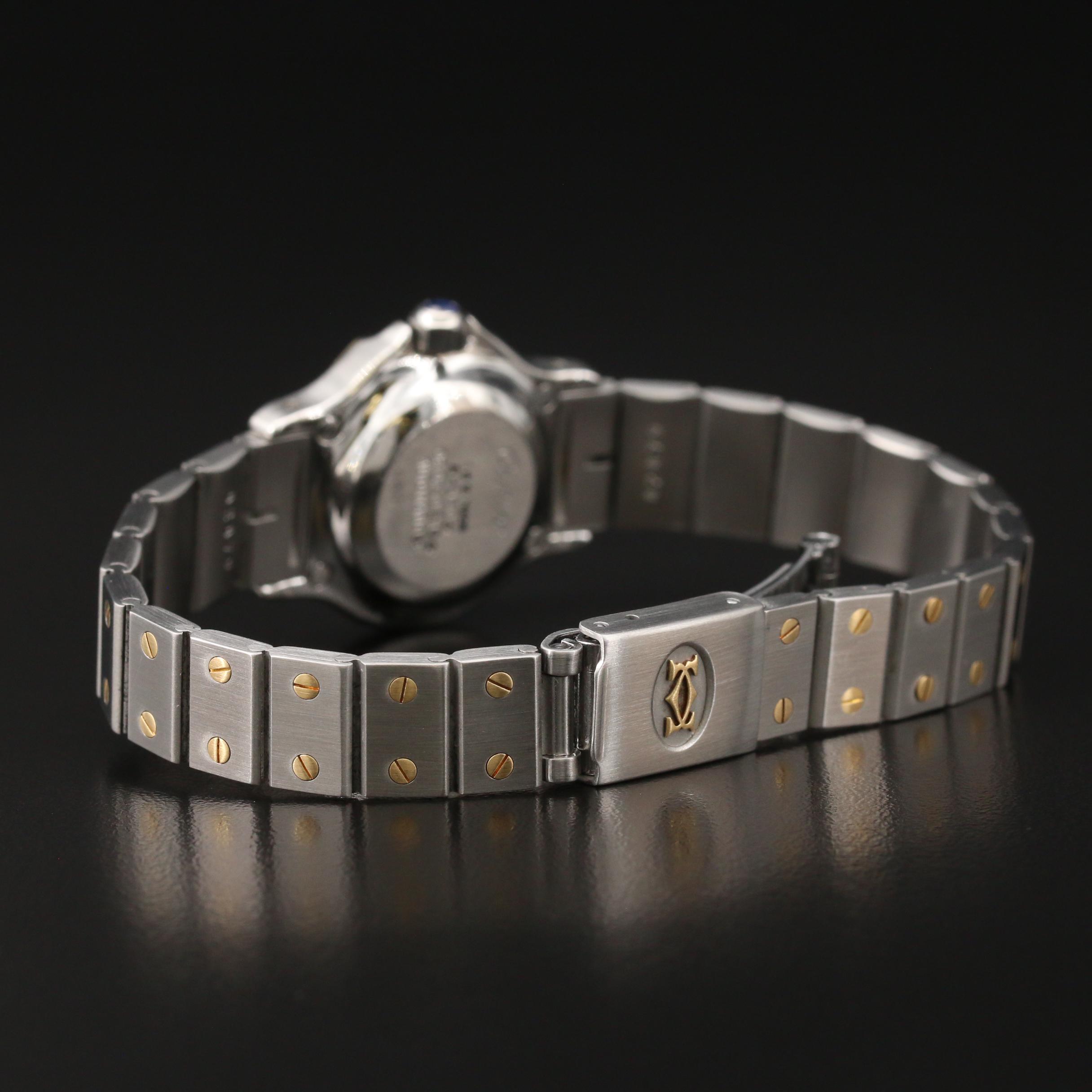 Vintage Cartier Santos Ronde 18K and Stainless Steel Automatic Watch