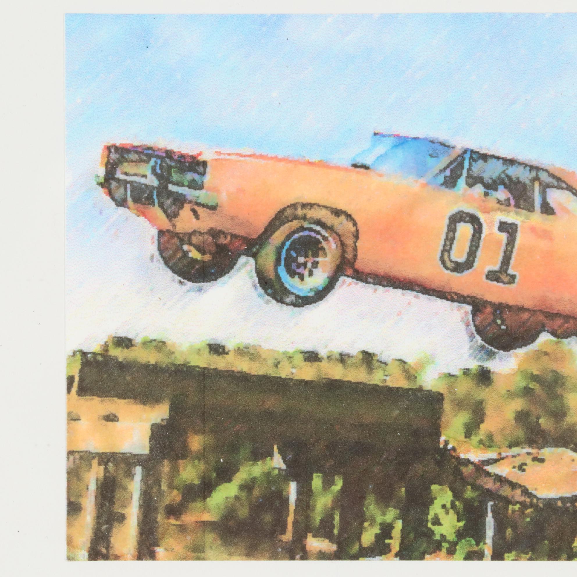 Chuckles Rzeppa Watercolor Painting Over Giclée "General Lee," 2021