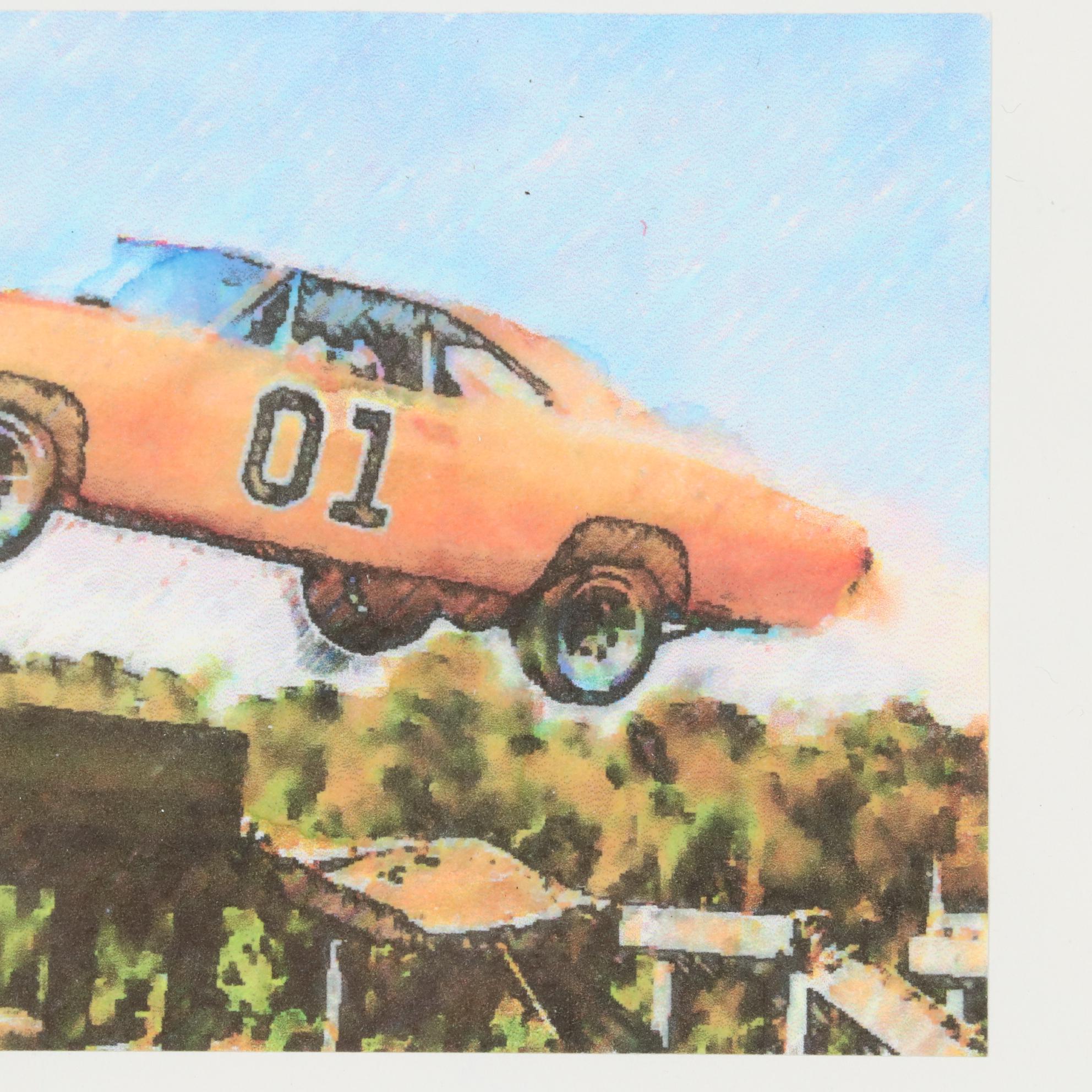 Chuckles Rzeppa Watercolor Painting Over Giclée "General Lee," 2021