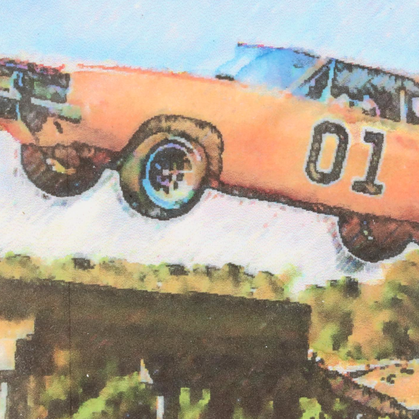 Chuckles Rzeppa Watercolor Painting Over Giclée "General Lee," 2021