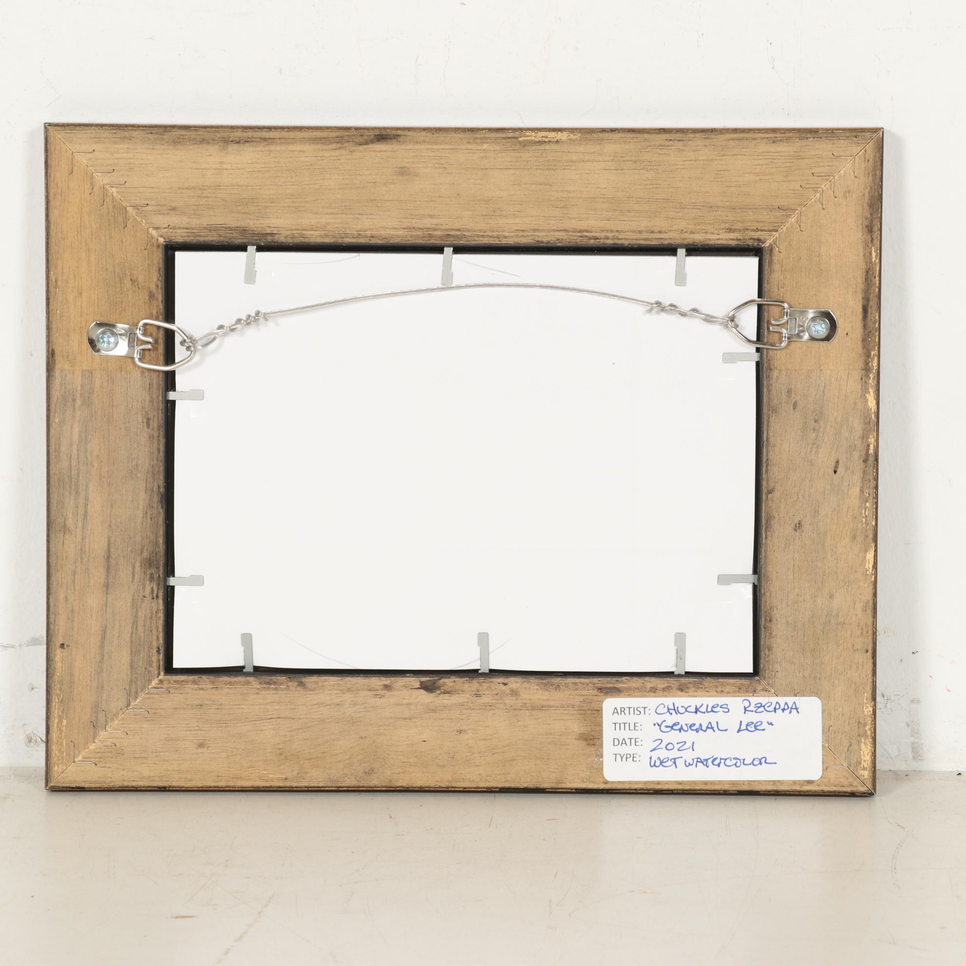 Chuckles Rzeppa Watercolor Painting Over Giclée "General Lee," 2021