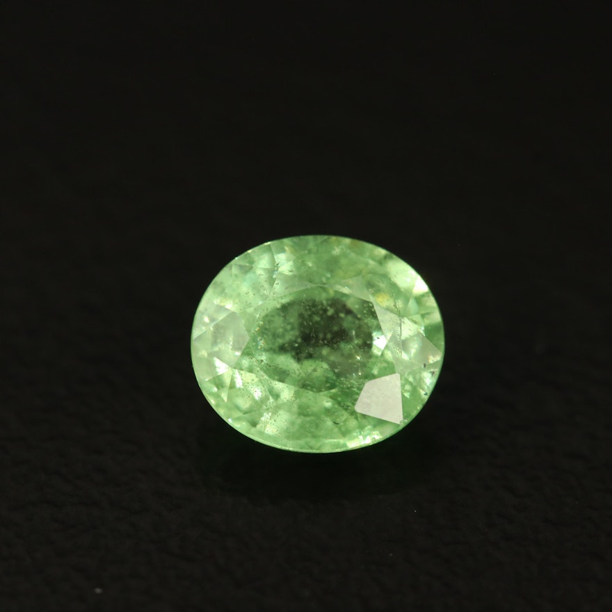 Loose 1.08 CT Oval Faceted Tsavorite