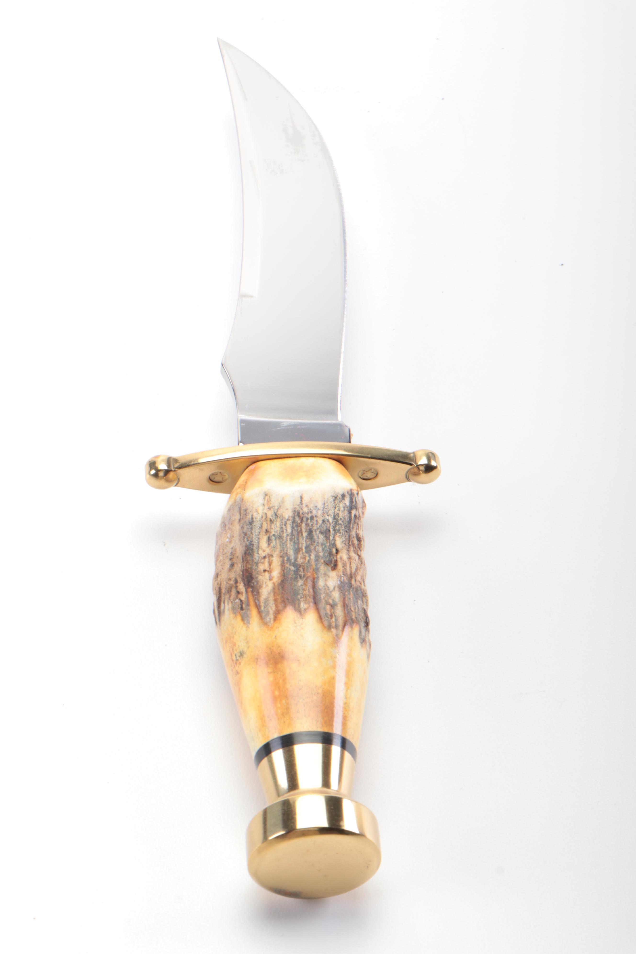 Case "Kodiak" Hunting Knife with Embossed Leather Scabbard