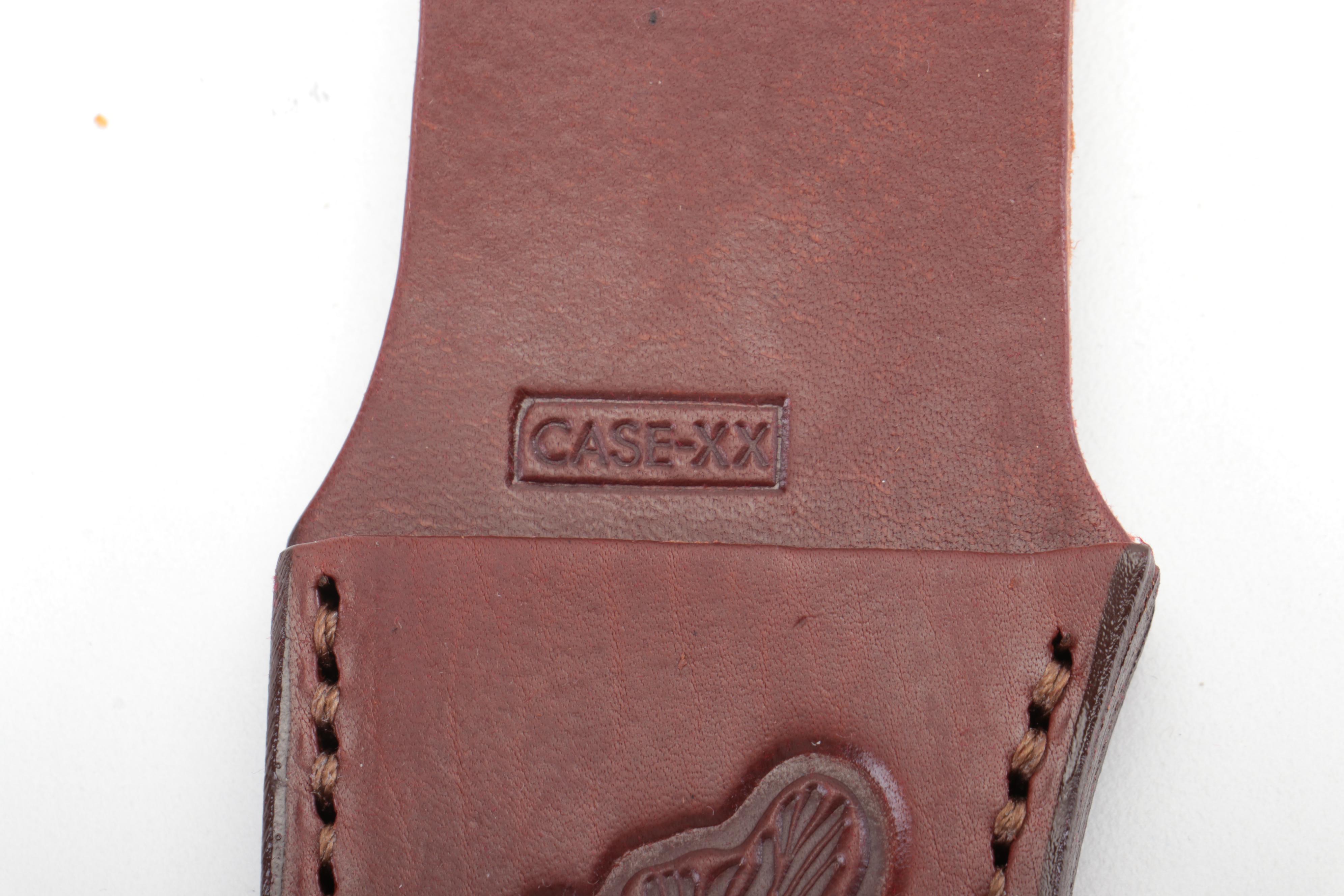 Case "Kodiak" Hunting Knife with Embossed Leather Scabbard