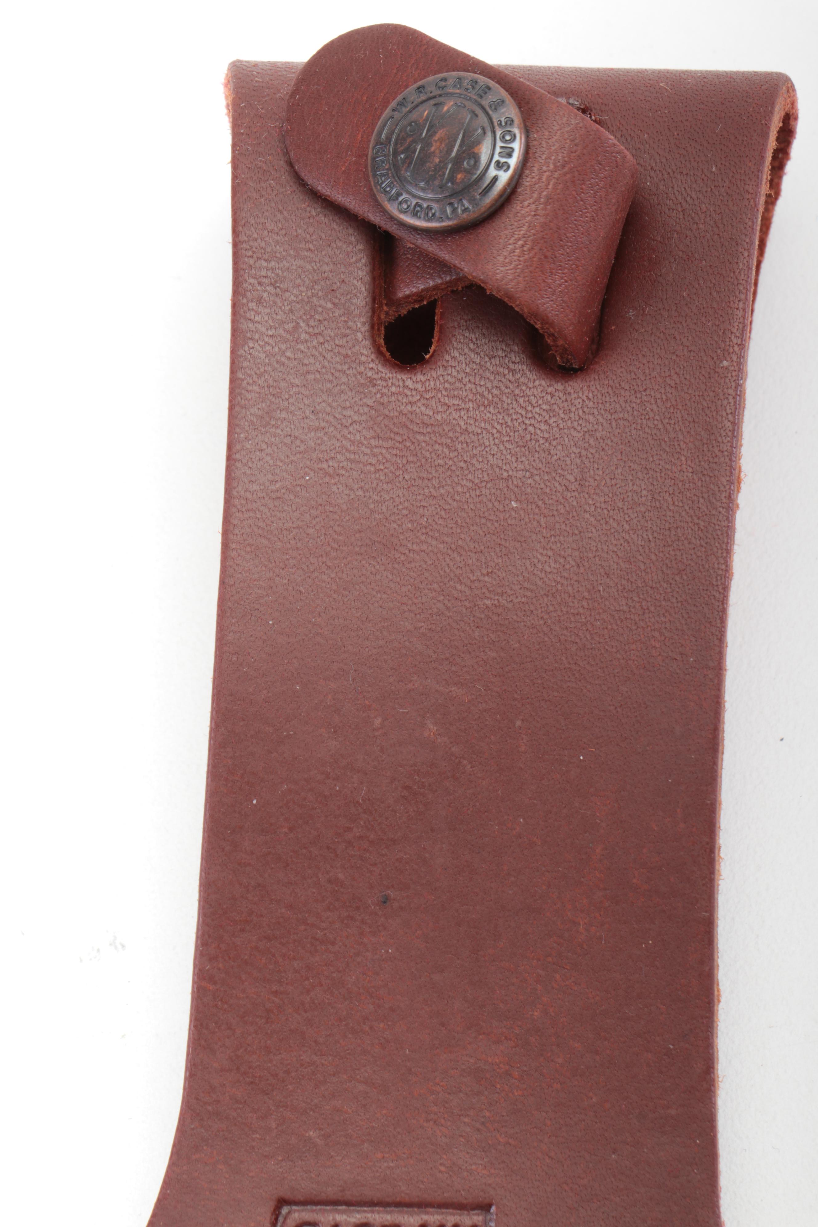 Case "Kodiak" Hunting Knife with Embossed Leather Scabbard