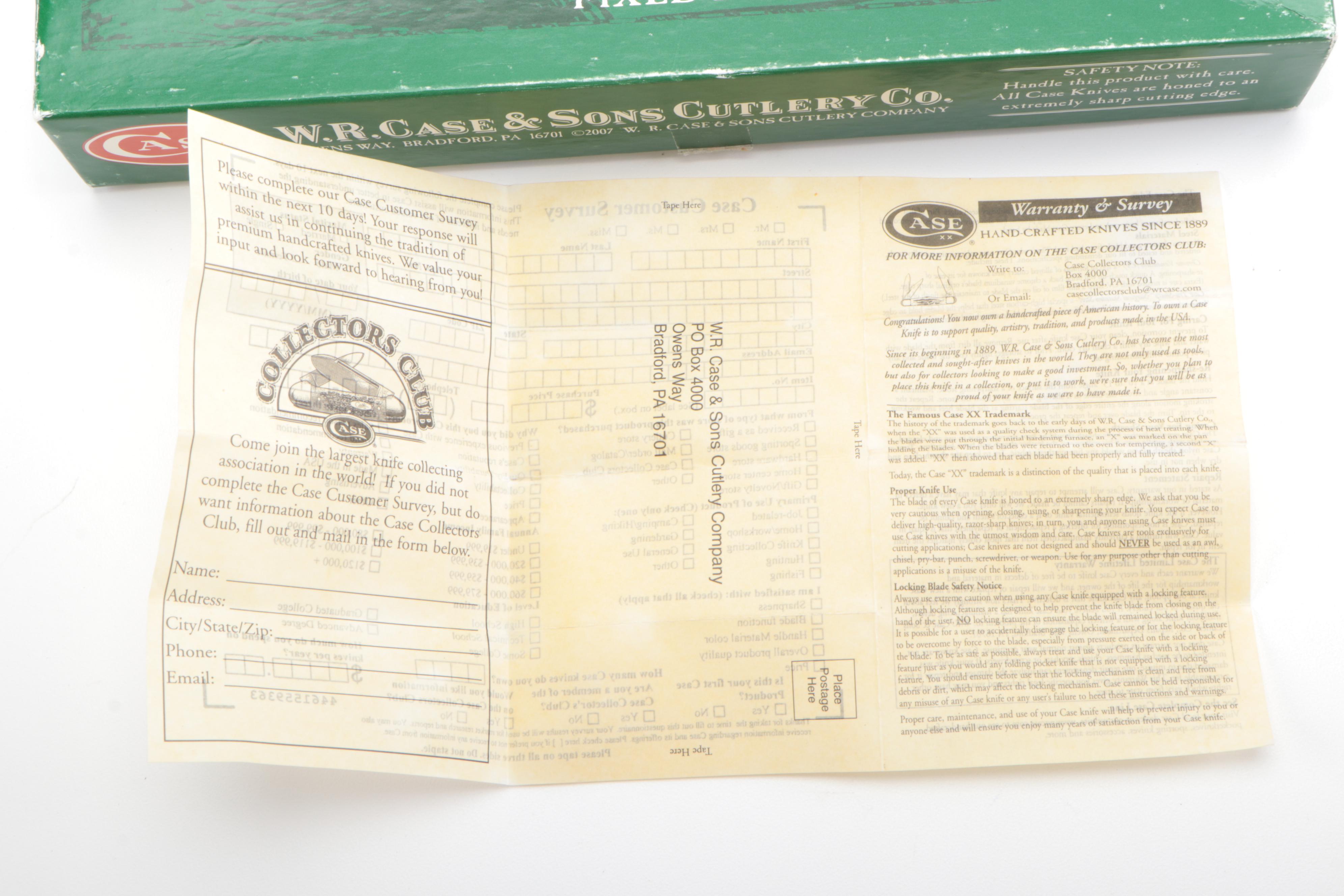 Case "Kodiak" Hunting Knife with Embossed Leather Scabbard