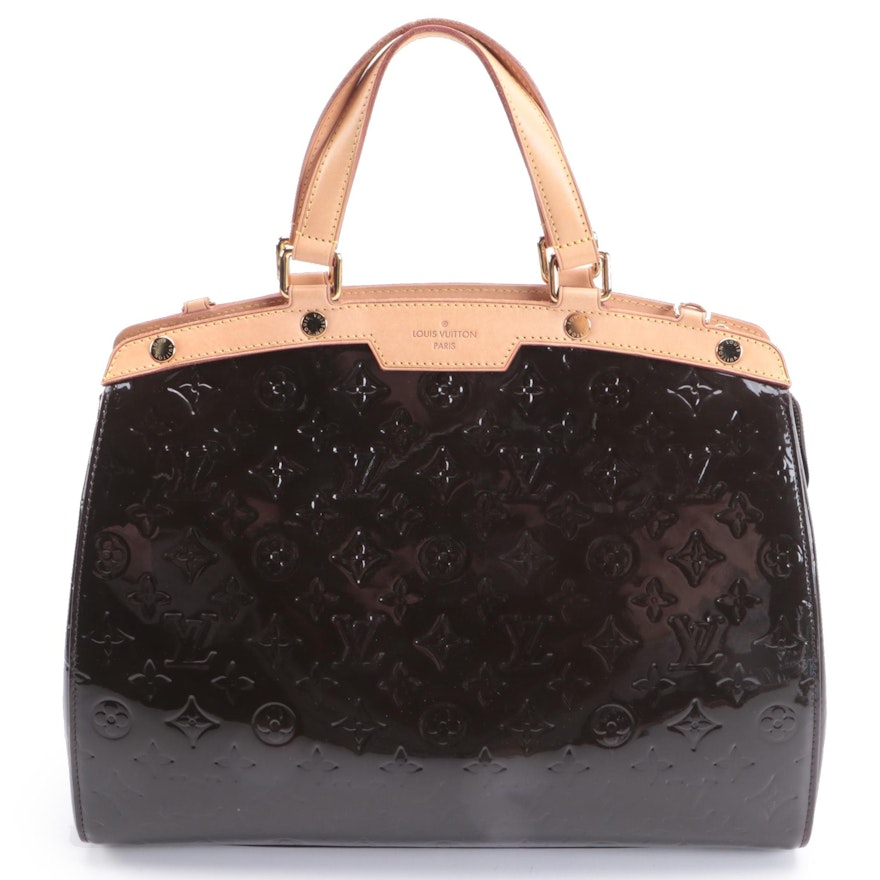 Louis Vuitton Brea Handbag in Amarante Monogram Vernis