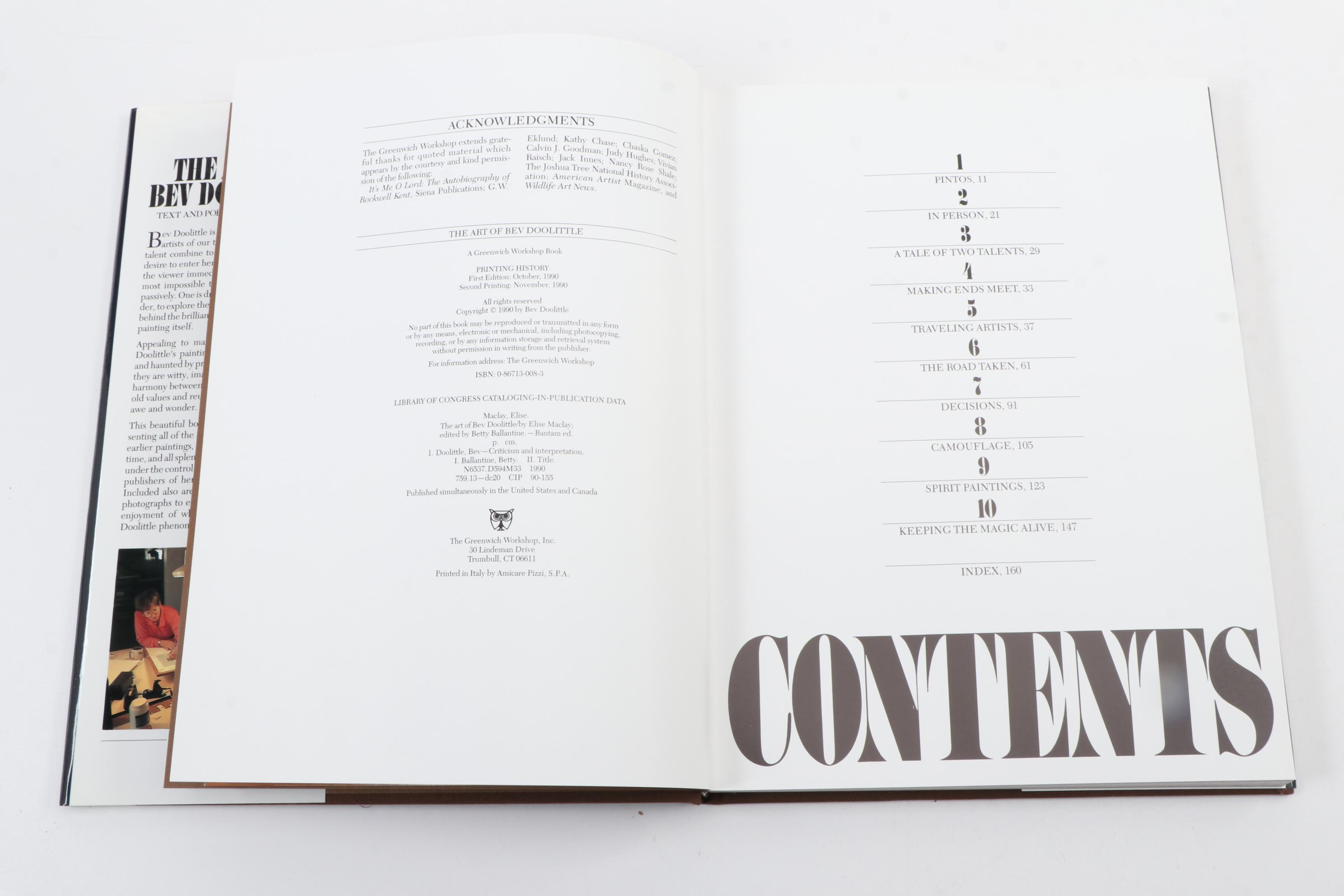 Signed "The Art of Bev Doolittle" with "Visions: The Art of Bev Doolittle"