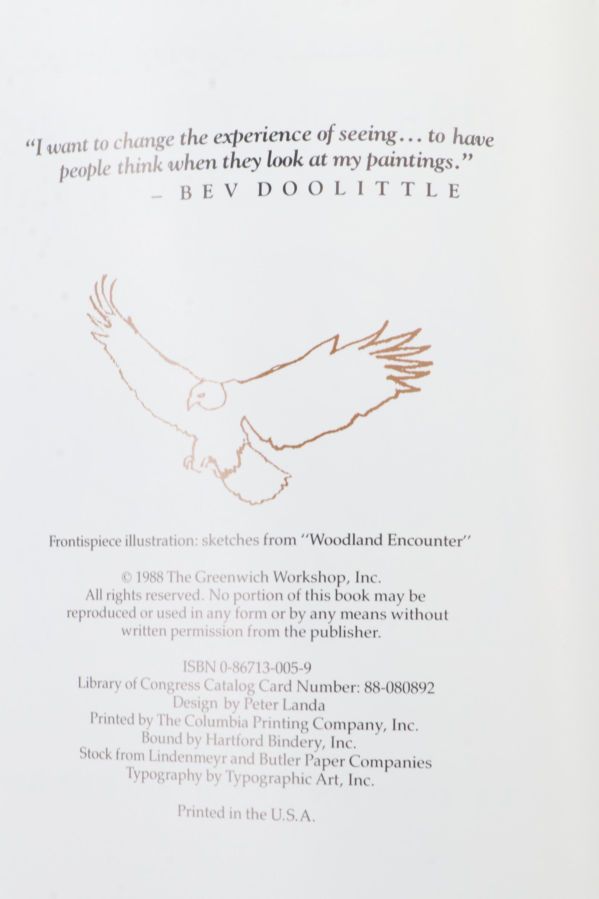 Signed "The Art of Bev Doolittle" with "Visions: The Art of Bev Doolittle"