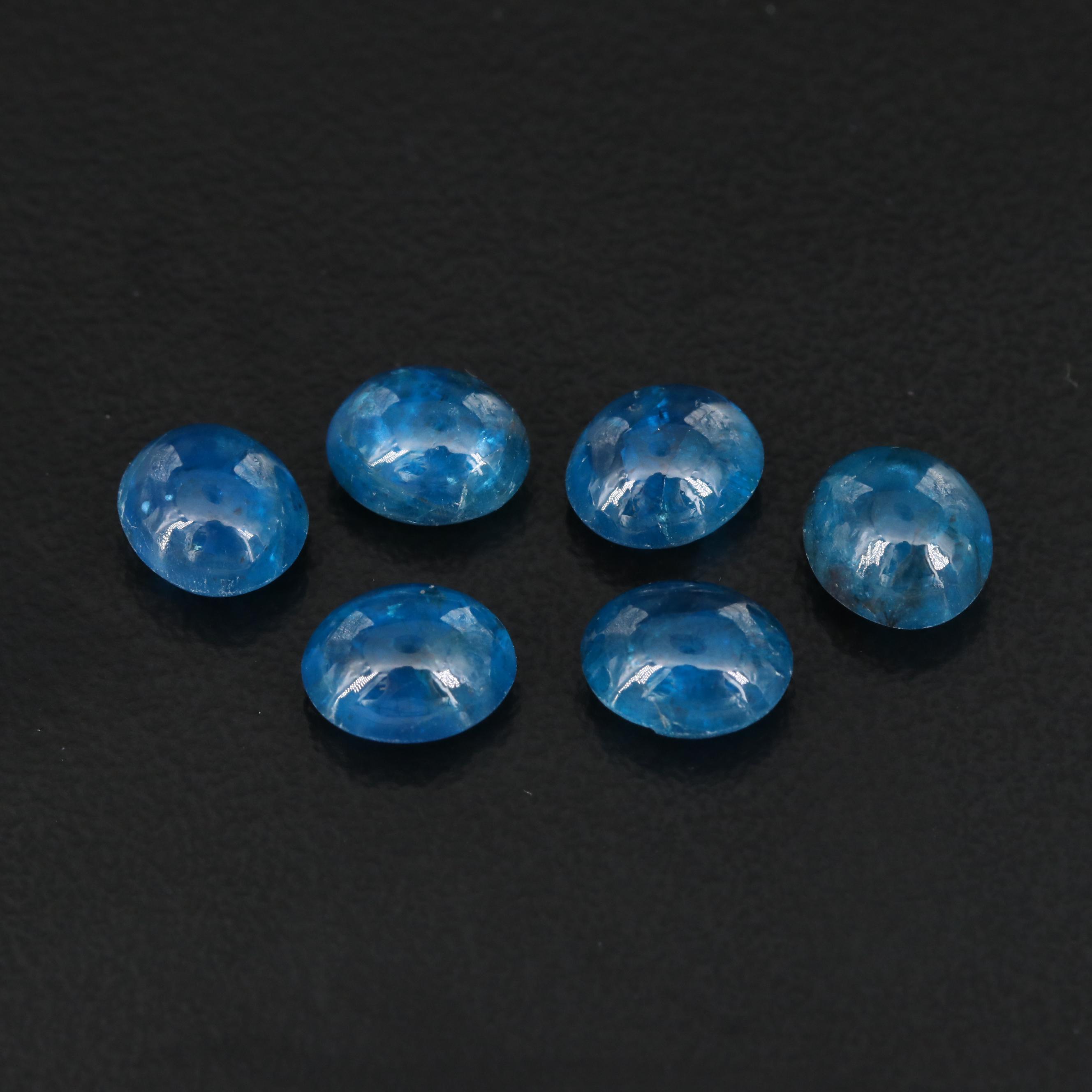 Loose 7.80 CTW Oval Apatite Cabochons