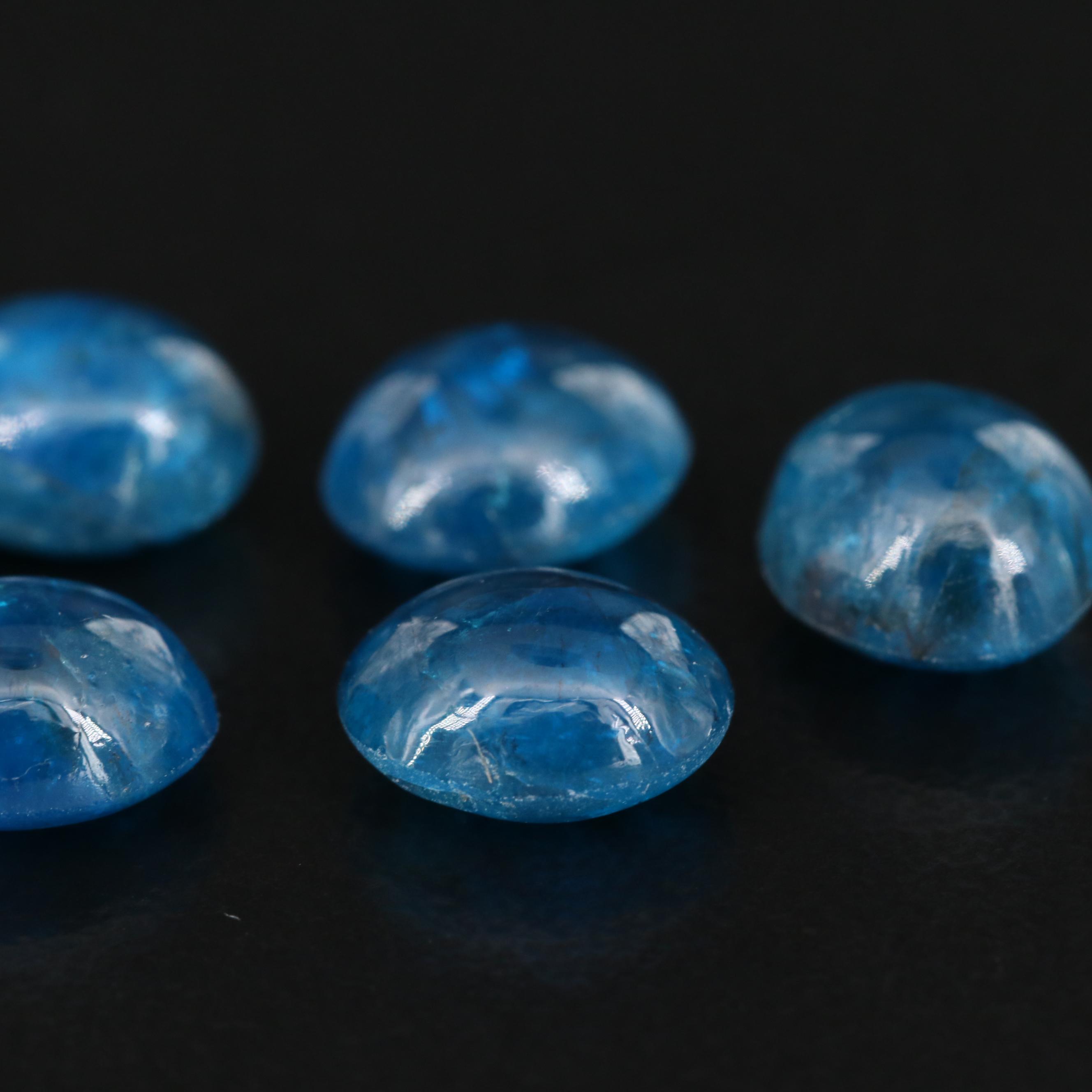 Loose 7.80 CTW Oval Apatite Cabochons