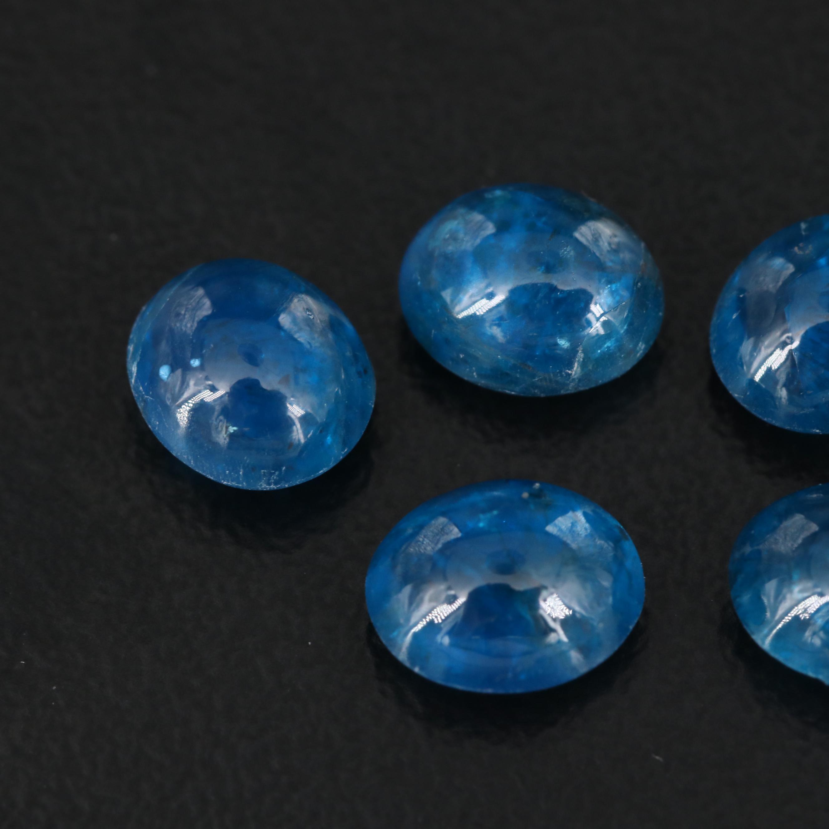 Loose 7.80 CTW Oval Apatite Cabochons