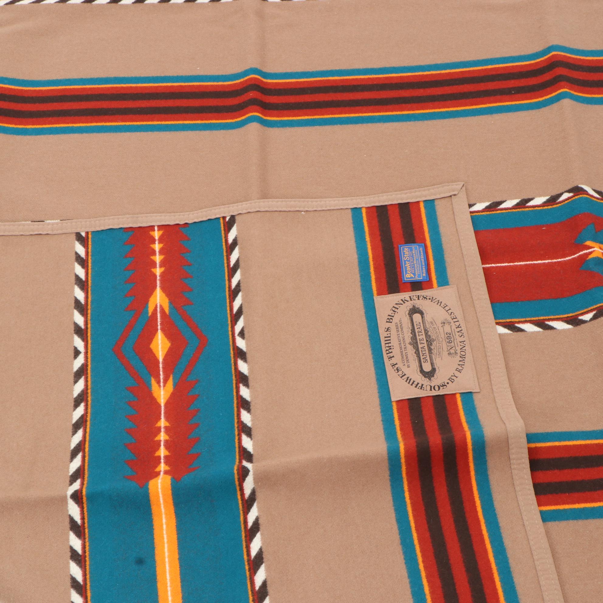 Ramona Sakiestewa for Dewey Trading Company "Santa Fe Trail" Wool Blanket