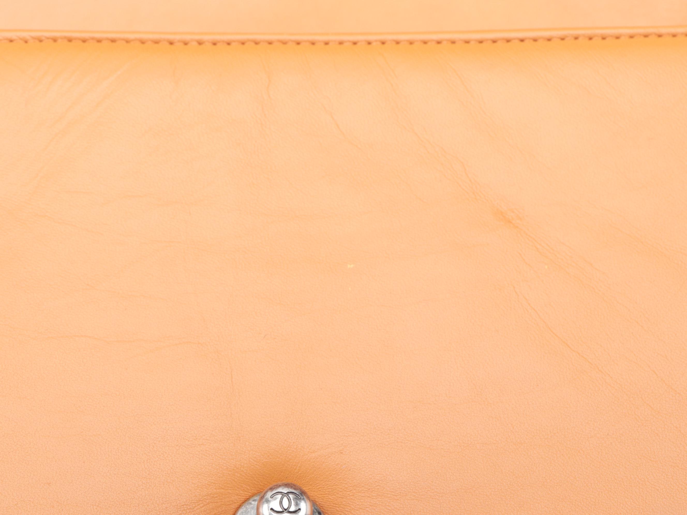 Chanel Medium Boy Flap Shoulder Bag in Orange Quilted Lambskin with Chain Strap