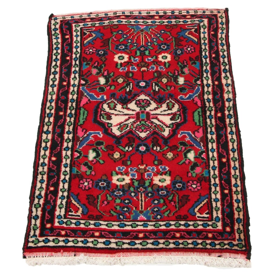 2'1 x 3'3 Hand-Knotted Persian Zanjan Accent Rug, 1970s