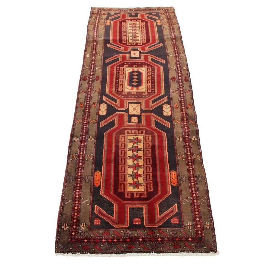 3'4 x 9'8 Hand-Knotted Northwest Persian Lenkoran Long Rug, 1960s