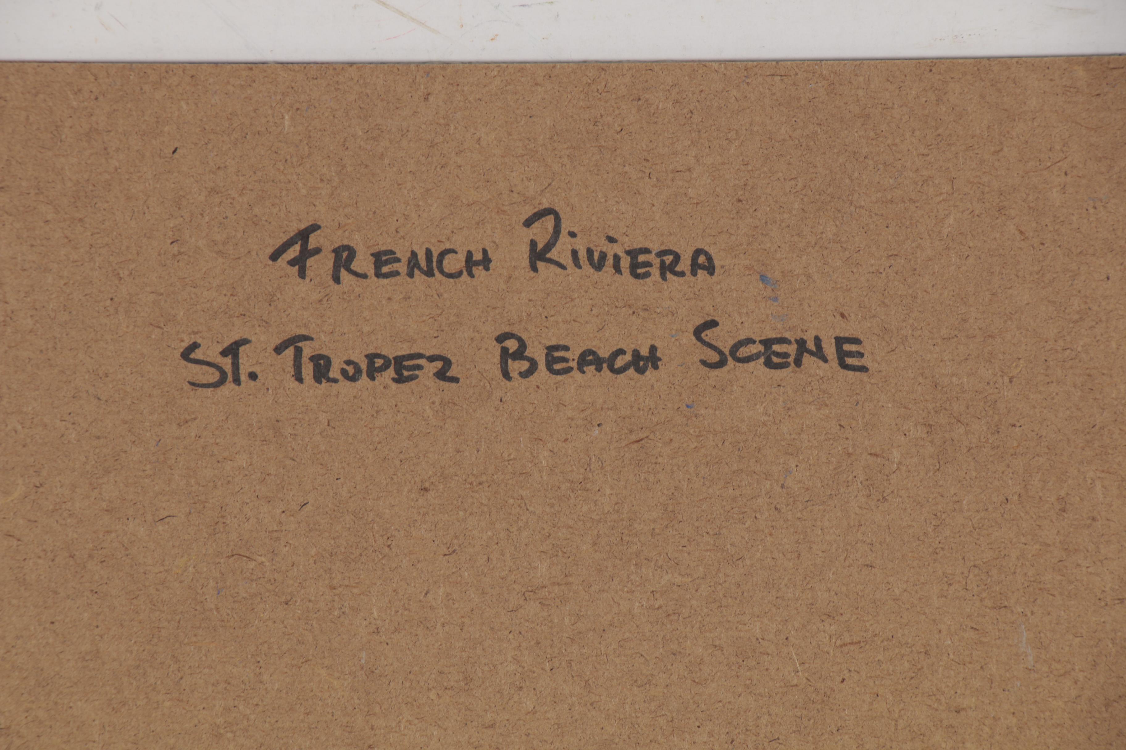 Nino Pippa Oil Painting "French Riviera - St. Tropez Beach Scene," 2012