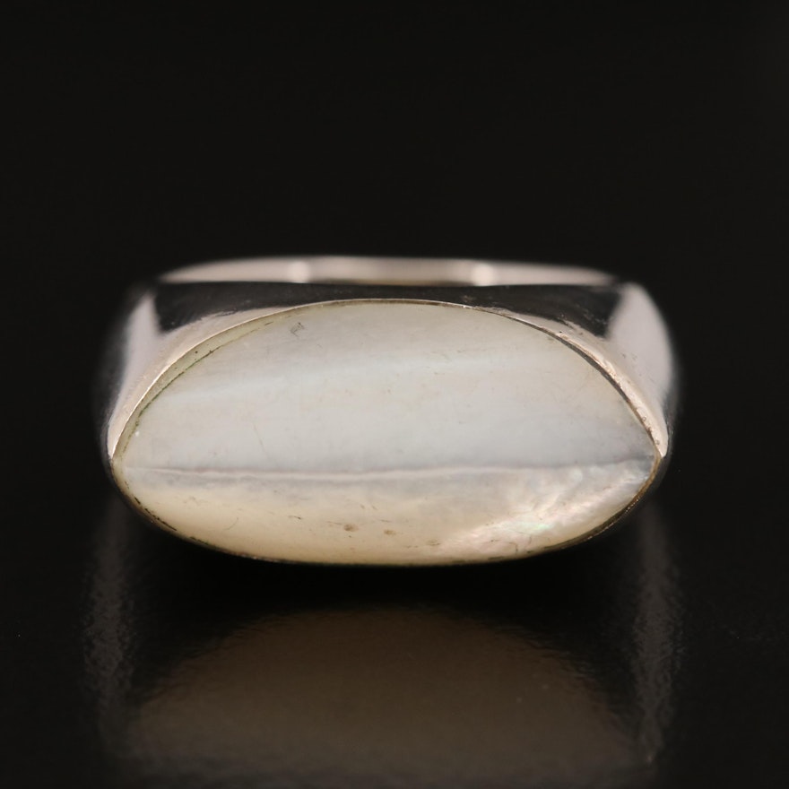Sterling Knife Edge Mother of Pearl Ring