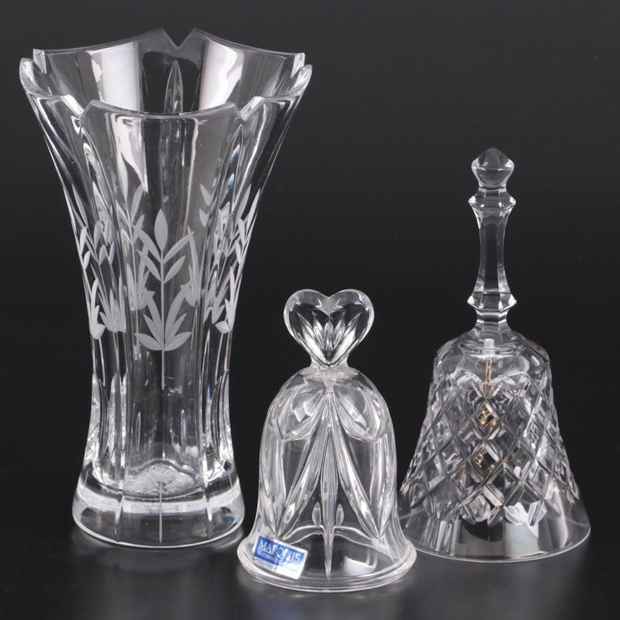 Marquis by Waterford "Sweet Memories" Bell with Other Crystal Bell and Vase