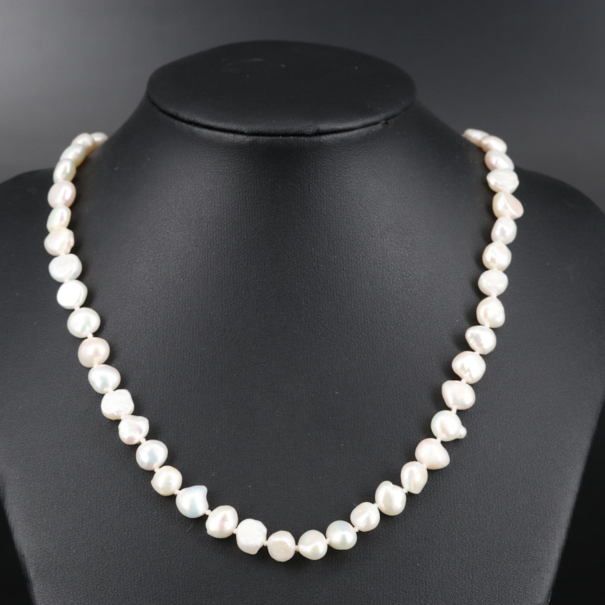 Baroque Pearl Necklace with 14K Clasp