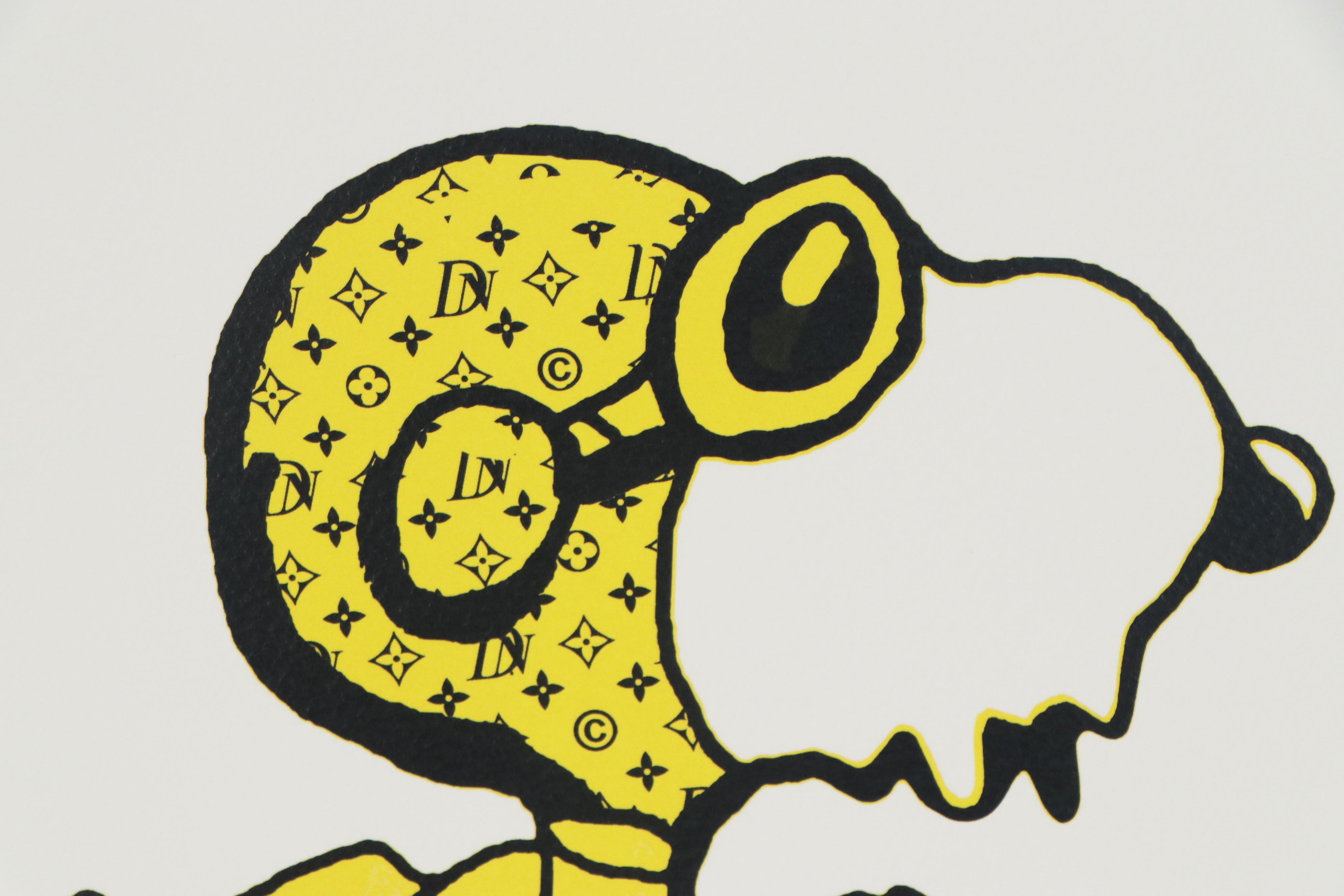 Death NYC Giclée of Snoopy with Louis Vuitton Aviator Cap