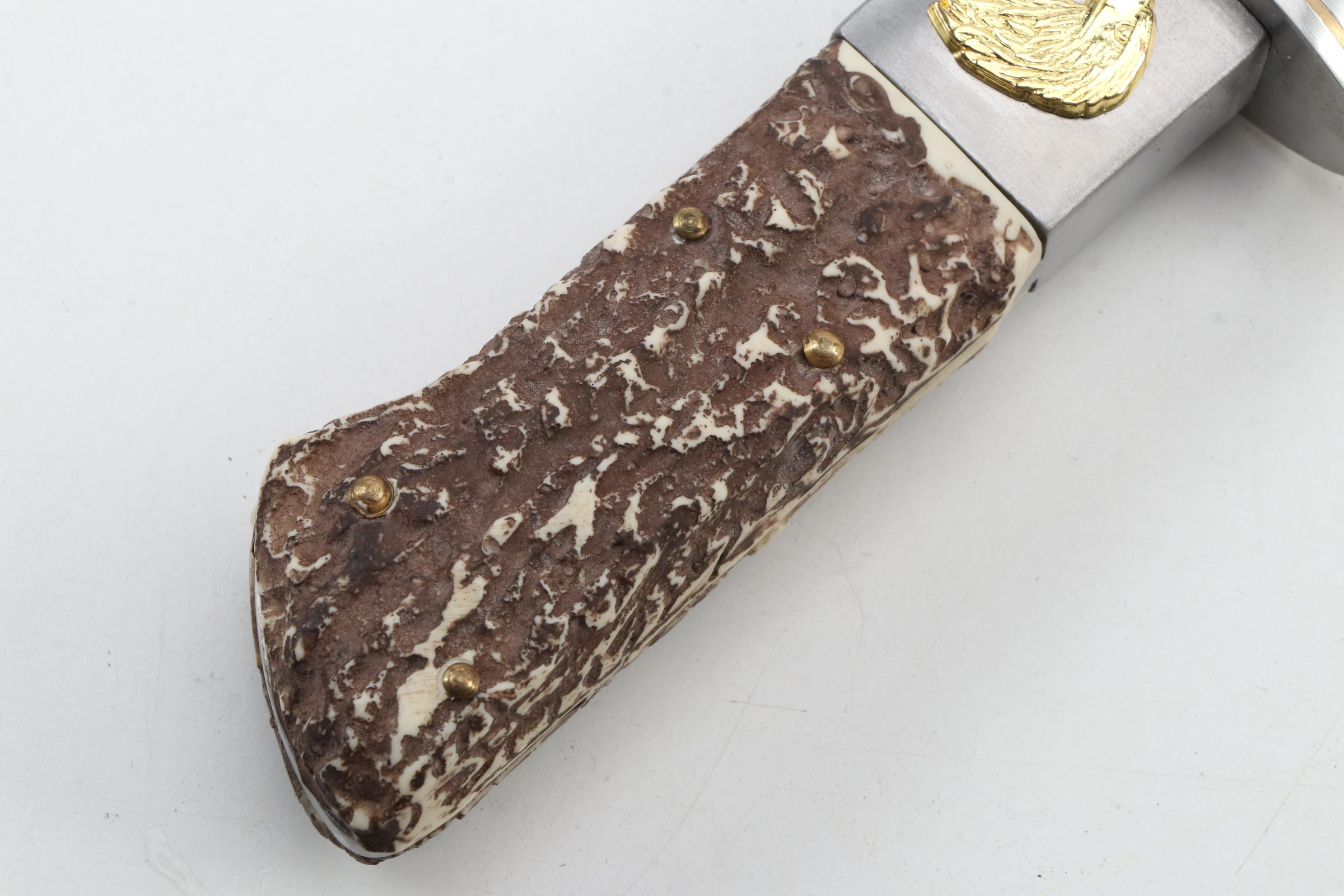 American Mint "Bald Eagle" Hunting Knife with Wooden Display Case