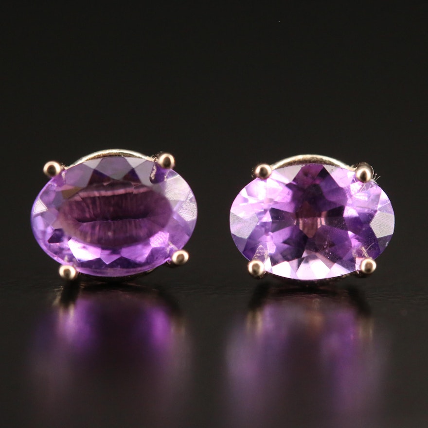 14K Amethyst Stud Earrings