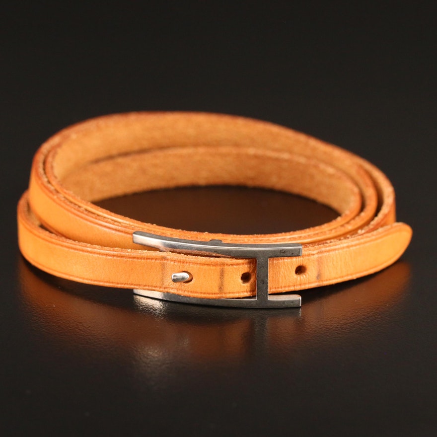 Hermès "Be Hapi" Triple Leather Wrap Bracelet