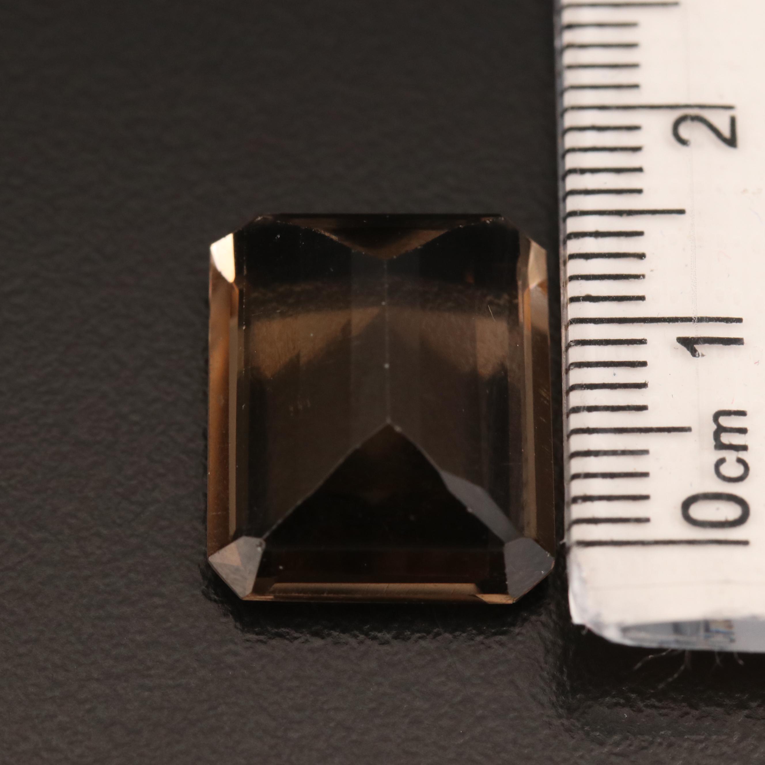 Loose 14.82 CT Rectangular Smoky Quartz