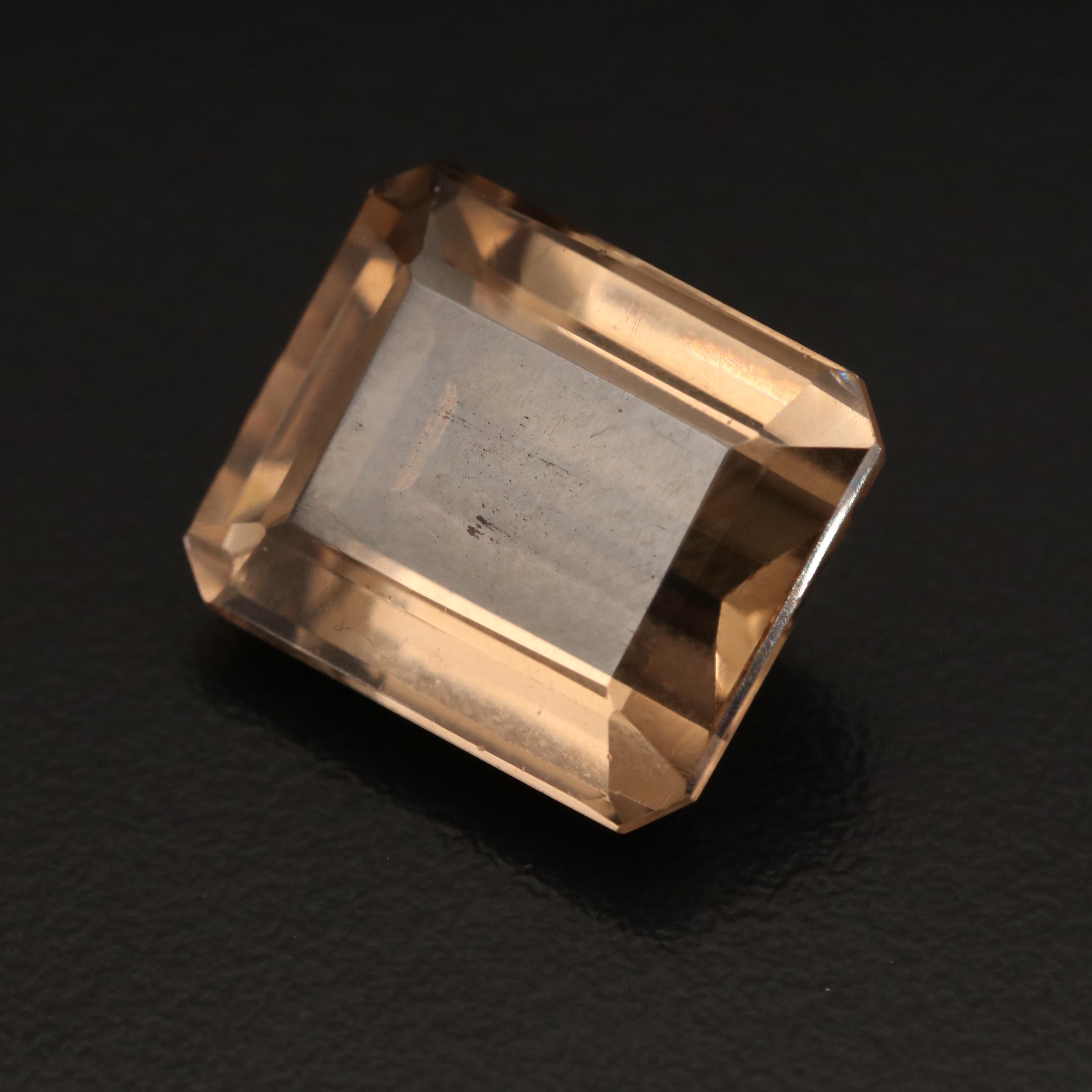 Loose 14.82 CT Rectangular Smoky Quartz