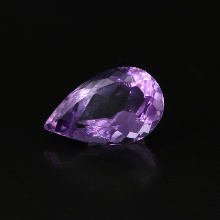 Loose 8.14 CT Pear Faceted Amethyst
