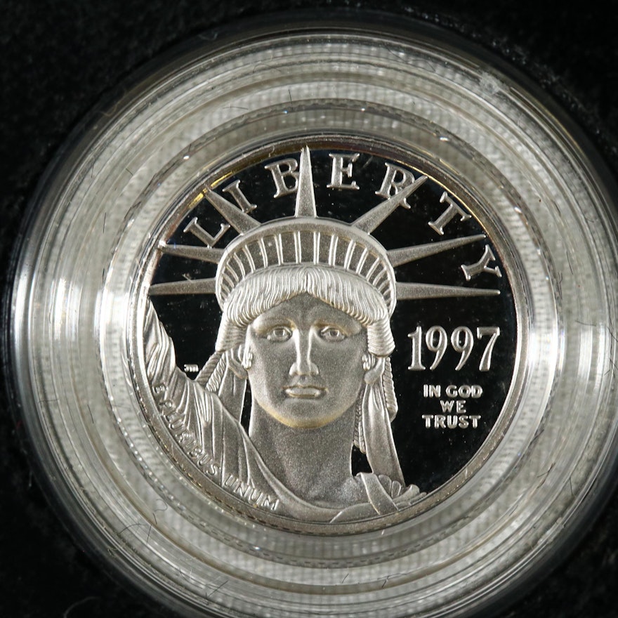 Inaugural Issue 1997-W 1/10th Oz. Proof Platinum Bullion Coin