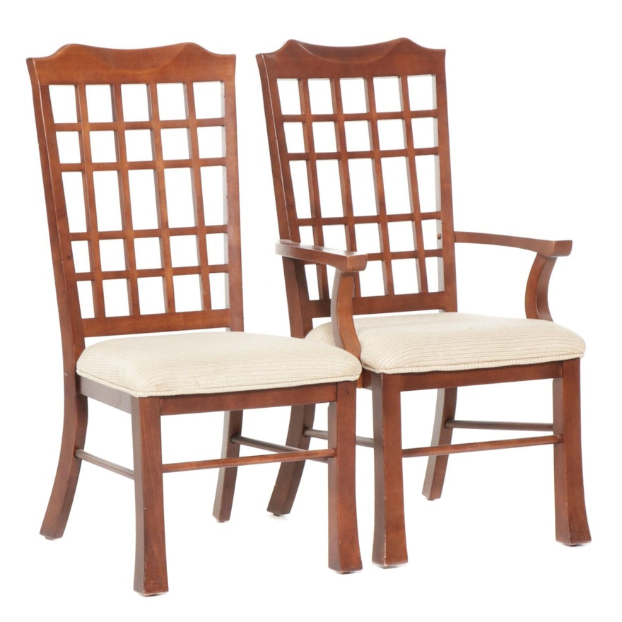 Klaussner Contemporary Lattice Back Wood Chairs
