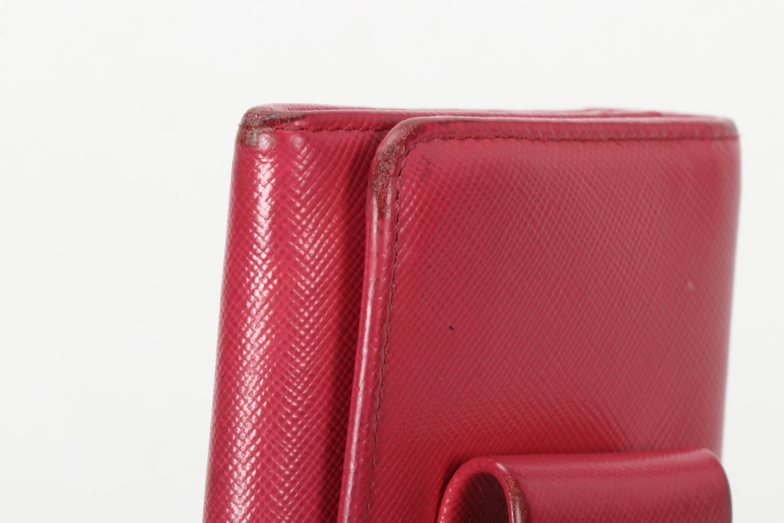 Prada Fiocco Bow Wallet in Pink Saffiano Leather