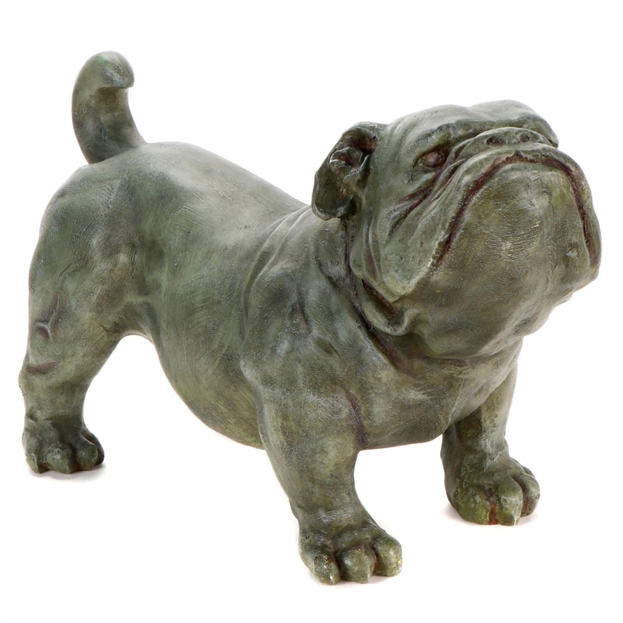 Art D'France Faux-Bronze Composite Bulldog Sculpture