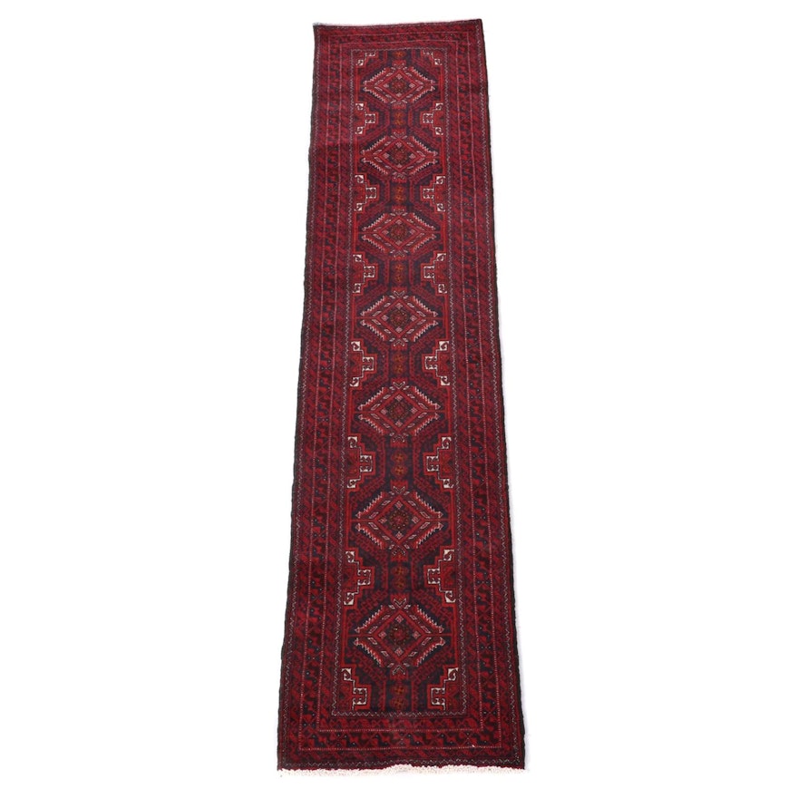1'11 x 9'4 Hand-Knotted Persian Baluch Wool Carpet Runner