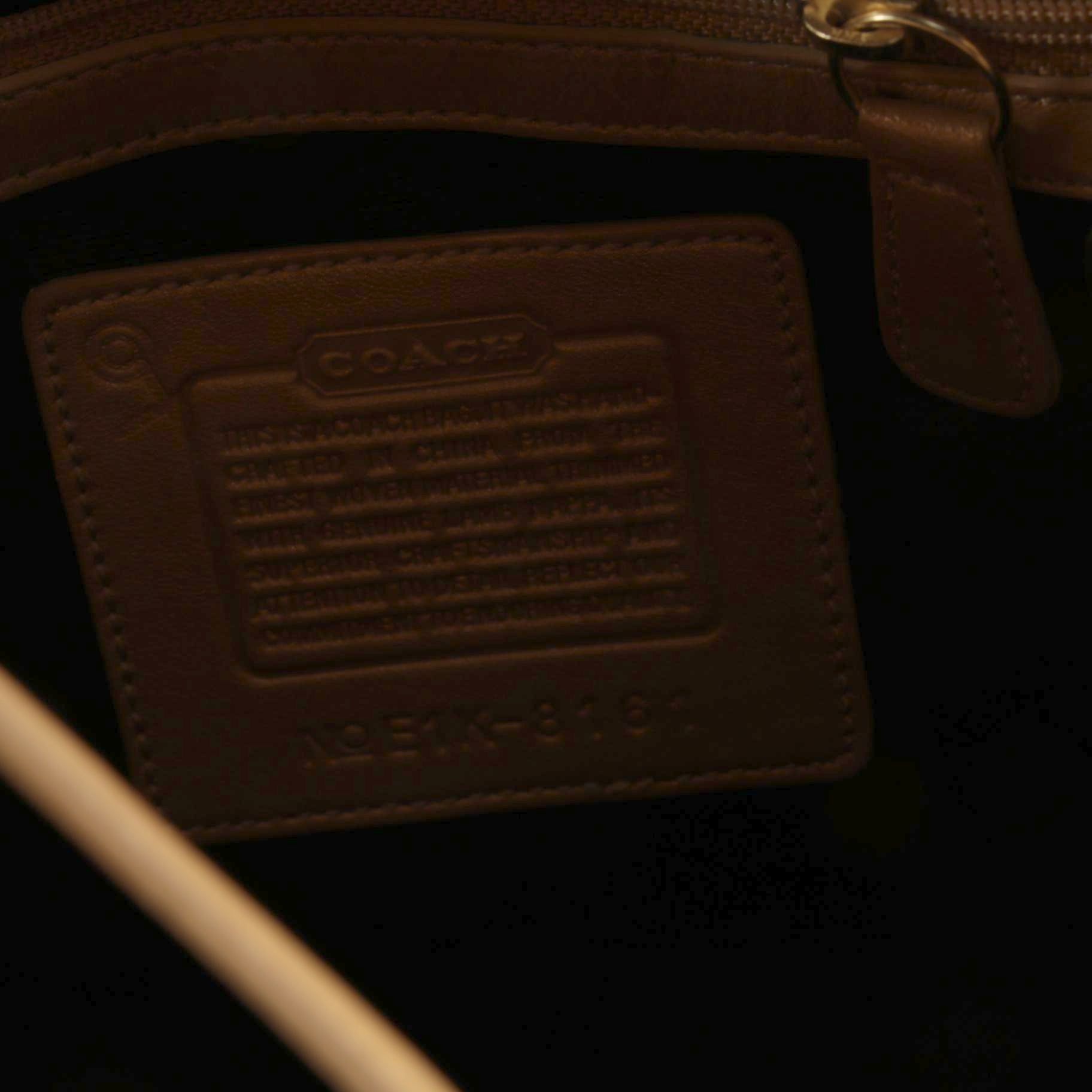 Coach Suede/Leather Hobo Crossbody Bag with Houndstooth and Leather Shoulder Bag