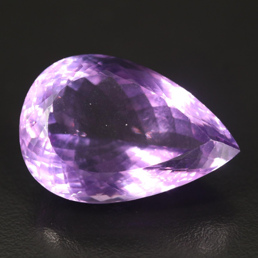 Loose 51.08 CT Pear Faceted Amethyst